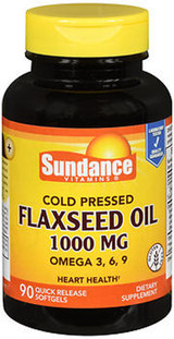 Sundance Vitamins Flaxseed Oil 1000 mg - 90 Softgels