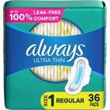 Always Ultra Thin Pads with Flexi-Wings Regular - 6pks of 36ct