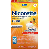 Nicorette Nicotine Polacrilex Gum 2 mg Fruit Chill - 20 ct