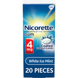 Nicorette Nicotine Polacrilex Gum 4 mg White Ice Mint - 20 ct