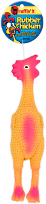 Ruffin It Small Rubber Chicken Pet Toy