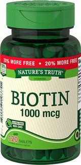 Nature's Truth Biotin 1000 mcg Tablets Natural Berry Flavor - 120 ct
