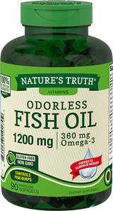 Nature's Truth Odorless Lemon Flavor Fish Oil 1200 mg 360 mg Omega-3 Softgels - 90 ct
