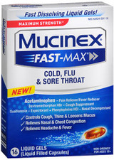 Mucinex Fast-Max Cold, Flu & Sore Throat Liquid Gels - 16 ct