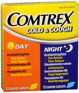 Comtrex Cold & Cough Coated Caplets Day/Night - 24 ct