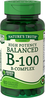 Nature's Truth High Potency Balanced B-100 B- Complex Quick Release Capsules - 60 ct