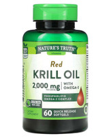 Nature's Truth 100% Pure Red Krill Oil 2000 mg Omega -3 Quick Release Softgels - 60 ct