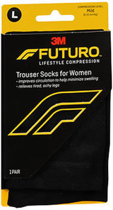 Futuro Energizing Trouser Socks for Women Mild Compression Black Large