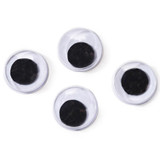 Round Eyes - Paste-On, Black, 10 Pieces, 12Mm - 1 Pack