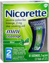 Nicorette Stop Smoking Aid Mini Lozenges 2 mg Mint - 81 ct