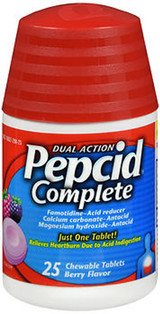 Pepcid Complete Chewable Tablets Berry Flavor - 25 ct