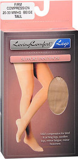 Loving Comfort, Legs, Support Pantyhose, Firm Compression, 20-30, Beige, Large - 1ea