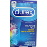 Durex Pleasure Pack Lubricated Latex Condoms - 12 Ct.