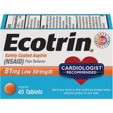Ecotrin 81 mg Low Strength Aspirin Pain Reliever - 45 Tablets