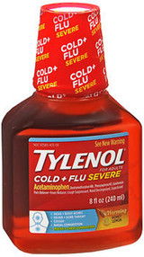 Tylenol Cold & Flu Severe Warming Liquid Honey Lemon - 8 oz