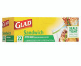 Glad Food Storage Zipper, Sandwich, 22ct