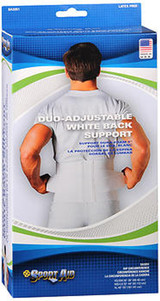 Sport Aid Duo-Adjustable White Back Support XS/SM - 1 ea.