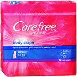 Carefree Body Shape Pantiliners Regular To Go Fresh Scent - 20 Liners