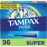 Tampax Pearl Tampons with Plastic Applicators Super Absorbency Unscented - 36 ea.