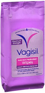 Vagisil Maximum Strength Anti-Itch Medicated Wipes - 20 ct