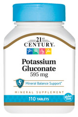 21st Century Potassium Gluconate 595 mg - 110 ct