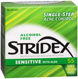 Stridex Daily Care Sensitive Acne Medication Pads - 55 ct