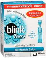 Blink Tears Lubricating Eye Drops Mild-Moderate Dry Eye, 25 Pk - 0.01 oz