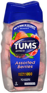 Tums Ultra 1000 Tablets Assorted Berries - 72 ct