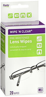 Flents Wipe 'N Clear Pre-Moistened Lens Wipes - 20 count