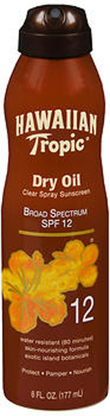Hawaiian Tropic Tanning Dry Oil Clear Spray Sunscreen SPF 12 - 6 oz