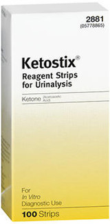 Ketostix Reagent Strips for Urinalysis, Ketone Test - 100 ct