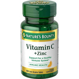 Nature's Bounty Vitamin C plus Zinc Quick Dissolve Natural Citrus Flavor - 60 Tablets