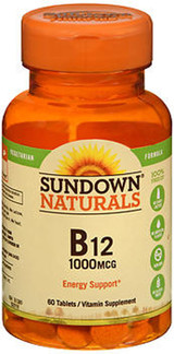 Sundown Naturals B-12 1000 mcg Tablets - 60 ct