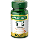 Nature's Bounty Vitamin B-12 500 mcg Microlozenges Natural Cherry - 100 ct