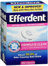 Efferdent Anti-Bacterial Denture Cleanser Tablets - 102 ct