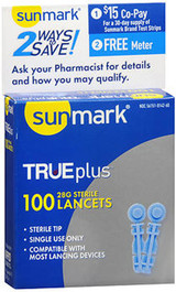 Sunmark Thin Lancets 28 Gauge - 100 ct.