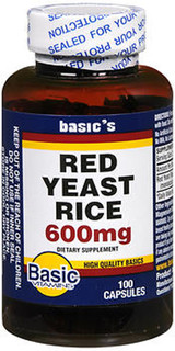 Basic Vitamins Red Yeast Rice 600 mg - 100 ct