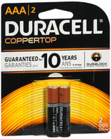 Duracell Coppertop AAA Alkaline Batteries 1.5 Volt - 2 ct