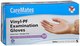 Caremates Vinyl-PF Exam Gloves, Small - 100 ct