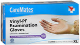 Caremates Vinyl-PF Exam Gloves, X-Large - 100 ct