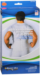 Sport Aid Duo-Adjustable White Back Support XL - each