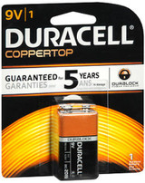 Duracell Coppertop 9V Alkaline Battery