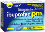 Sunmark Ibuprofen PM Coated Caplets - 40 ct