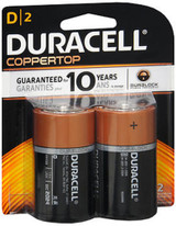 Duracell Coppertop D Alkaline Batteries - 2 pk