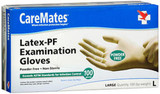 Caremates Disposable Medical Exam Gloves Latex Powder Free Large - 100 ct
