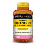 Mason Natural Omega-3 Cod Liver Oil Softgels - 100 ct