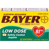 Bayer Low Dose Safety Coated 'Baby' Aspirin 81 mg Tablets - 32 ct