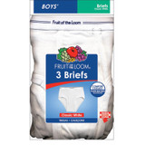 Boys Briefs 3-Pk Underwear, Medium(10-12), White - 1 Pkg