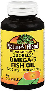 Natures Blend Omega-3 Fish Oil 1200 mg Odorless Enteric Coated - 60 Softgels