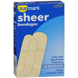 Sunmark Sheer Bandages Assorted Sizes - 60 ct